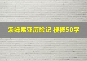 汤姆索亚历险记 梗概50字